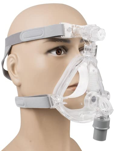 Portable M Size Full Face Mask Silica Gel Mask or Sleep with Headgear 360 Degree Rotary adapte