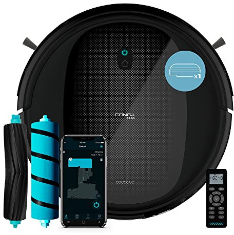 Cecotec Robot Aspirapolvere Conga 2290 Ultra T 2100 Pa, Tecnologia 4 in 1, Controllo App, Mappa Virtuale, 3 Modalità di Pulizia, Spazzola per Animali Domestici, Alexa e Google Assistant