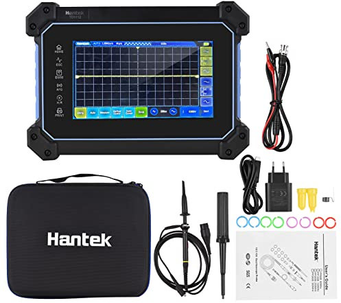 KKnoon TO1112 Wiederaufladbares tragbares Oszilloskop-Multimeter 2-Kanal 110 MHz Bandbreite 250 MSa/s Abtastrate 8 MB Speichertiefe 7-Zoll-TFT-LCD-Digitalspeicher mit Werkzeugtasche