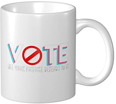 934 À Café en Céramique 330Ml Votez comme Si Votre Avenir en Dépendait Tasse À Thé Café Original Tasses Expresso Drôle Cup pour Cadeau, Homme, Femme
