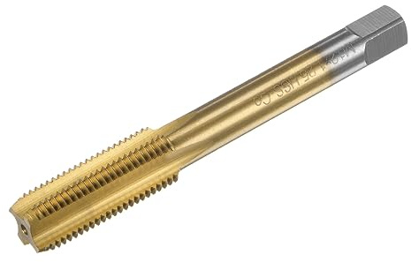 QUARKZMAN Métrique Filetage Taraud Robinet M12 x 1.25 H2 Titane Revêtement HSS-CO (M35 Haute Vitesse Acier) Droit Flûtes Machine Vis Taraud Robinet Filetage Tapotement Réparation Outil