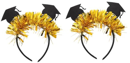 DOITOOL 2022 Headdress Fascia per Chioma per Laurea Decorativa Cappello, 2pezzi Nero, Design Trencher Unico e Stylish per Feste di Graduazione