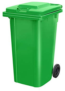 Poubelle Poubelle d'extérieur en Plastique, Longue Poubelle cylindrique de Grande capacité avec Couvercle, Poubelle Commerciale de 26,4 gallons avec roulettes, Verte Recyclage (Size : 100L)