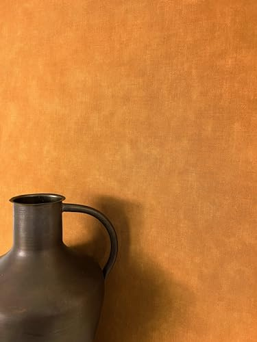 Newroom Vliestapete Braun Leinenoptik Uni Tapete Schlafzimmer | matt changierend, feine Leinenstruktur, textiler Gewebecharakter, Ocker Wolkenschattierungen, ansatzfrei, Wandtapete Boho