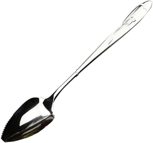Silver Grapefruit Spoons, Stainless Steel Grapefruit Spoon, Chef Craft Serrated Grapefruit Spoon for Cirtrus Fruits, Kiwi, Salad, And Desserts