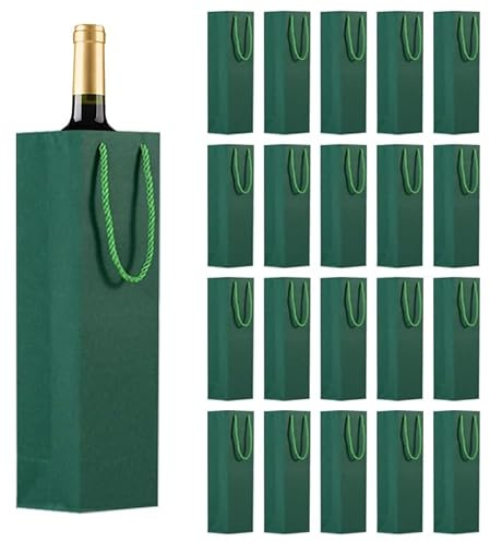 Weinflaschenbeutel Geschenktüte, Fenster transparent Premium-Wein-Geschenktüte mit Griff, Kraft-Wein-Organizer für Weihnachten, Hochzeit, Party