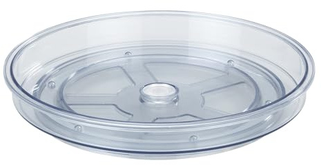 Drehbares Tablett Victoria, Drehteller Ø 24 für Küche, Esstisch oder Kühlschrank, aus Kunststoff, Transparent