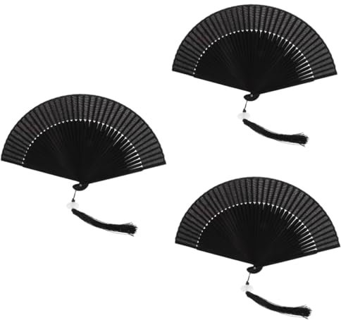 Alipis 3stücke Chinesischer Faltfächer Mit Quasten Vintage Handventilator Für Hochzeiten Partys Dekoration Klassischer Handfächer Stabilem Material Leicht Und Tragbar Für Und Tänze