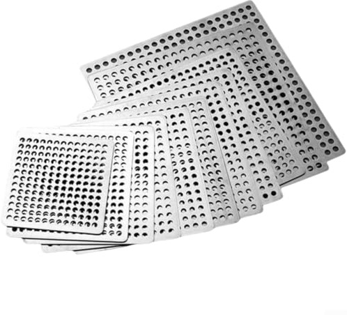 Quadratische Bodenablaufabdeckung, Bodenablauf-Filtersieb, Edelstahl-Bodenablauf-Filtersieb – Durchmesser 12,5 cm (11,5 cm)