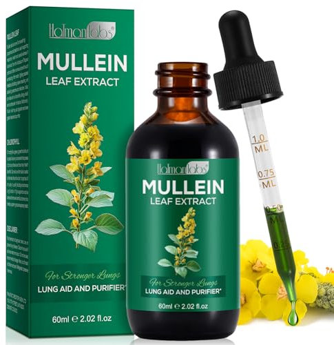 Mullein Drops, Mullein Leaf Extract Herbal Supplements Drops for Fast Absorption