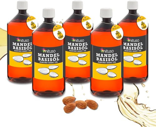 Mituso Mandel Basisöl süß, 5000 ml - vegan & gentechnikfrei | Haut- & Haarpflege, Aromatherapie, Basisöl für Massage & Naturkosmetik