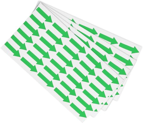 PATIKIL 4 Hojas 120pcs Pegatina de Flecha Pequeña, 3x1.2cm（L*A) Flecha Adhesiva Etiqueta PVC Codificación Cartel Calcomanía para Gas Flujo Dirección Inspección Defecto Marcado, Verde