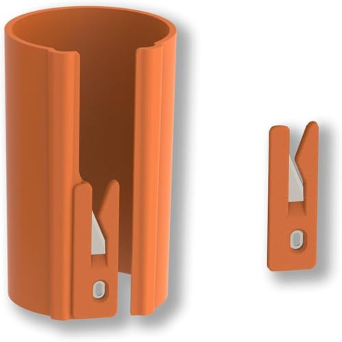 Wrapping Paper Cutter Gift Wrap Roll Replaceable blade Cutter Tool, Little Sliding Cutter Tube, Rolled Cutting Device for Christmas, Halloween, Birthday, Crafting Wrapping Paper (Orange)