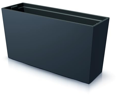 Fioriera 77 x 23 x 40 cm, in plastica, resistente alle intemperie e versatile, ideale per balcone e interni, fioriera dal design elegante, colore antracite