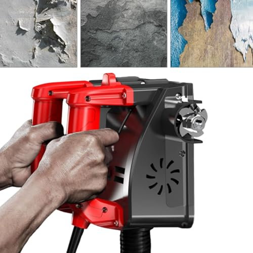 XNXYSMKJ Raboteuse électrique portative, grattoir Mural électrique 1180W, Machine à Pelle Murale pour Papier Peint, Peinture, Mastic, Profondeur réglable de 1 mm à 4 mm