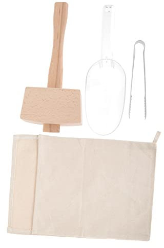 OFFSCH Eiszerkleinerer Holz Ice Mallet Crushed Ice Beutel Eishammer EIS Clip Manuelle EIS Mallet Küchenzubehör Barzubehör Für Mojitos Cocktails