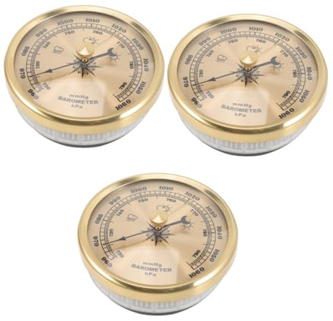 POPETPOP 3pcs Dial Aneroid Barometer Home Aneroid Barometer Tool Multifunctional for Indoor Weather Station