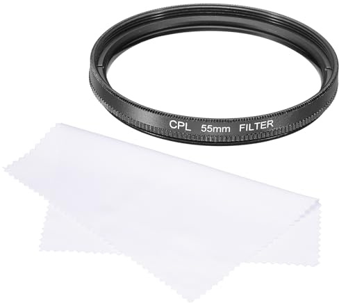 QUARKZMAN Filtro polarizador Circular de 55 mm, Revestimiento Multicapa de Doble Cara con paño de Limpieza para Lentes de cámara.