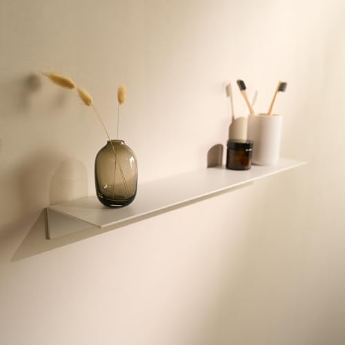Designfabrik Hamburg Wandregal ohne Bohren | Duschregal selbstklebend | Ablage für Bad, Gästebad, Küche | Modernes Design | 58 cm | Weiß