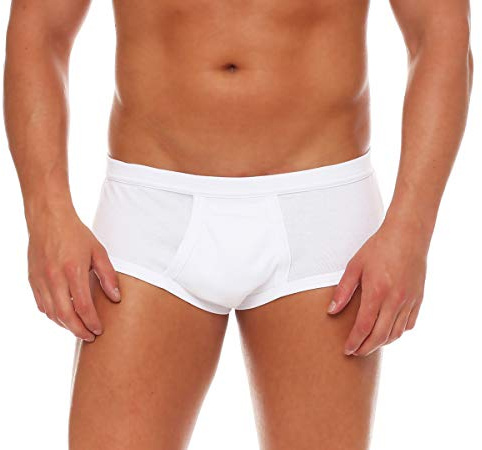 Good Deal Market herrkalsonger med gylf vit, 3-pack, 6 eller 12-pack, finribbad 100 % bomull, storlekar 5 till 13 finns, 3 herrtrosor med gylf vita, 5XL plus size