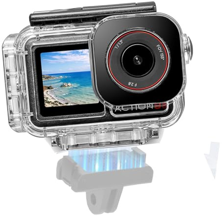 Fotoleey Custodia Subacquea per DJI Action 5 Pro/4/3, Impermeabile fino a 60 m, Chiusura Magnetica Rapida, ABS+PC e Vetro Ottico Trasparente, 108 g