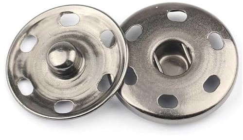 15 Sets Large Snap Fasteners, 25mm Metal Large Press Studs Snap Fasteners Sew on for Coats & Clothing, DIY Craft Sewing Accessories