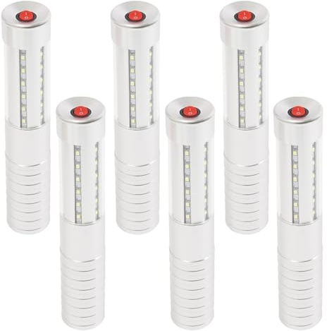 LPUYTJHI 6 luci stroboscopiche a LED for servizio bottiglie, luce ricaricabile, riutilizzabile, luce portatile for bottiglie di champagne, for discoteche, matrimoni (argento)