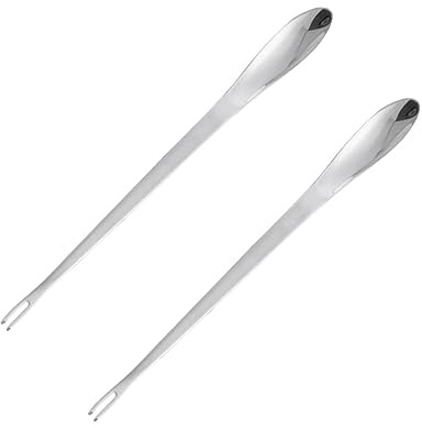 IWOWHERO Tenedor de Cangrejo de Acero Inoxidable 2 Piezas de Doble Cabeza