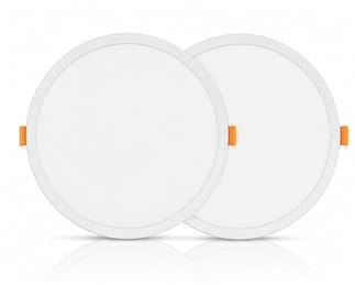 Masterled - Pack x 2 Downlight LED Empotrable 20W de Corte Ajustable Ø50-210mm, Luz Fría 6000K, 1650lm, Panel Extraplano Redondo Ø23cm, Garantía 3 Años