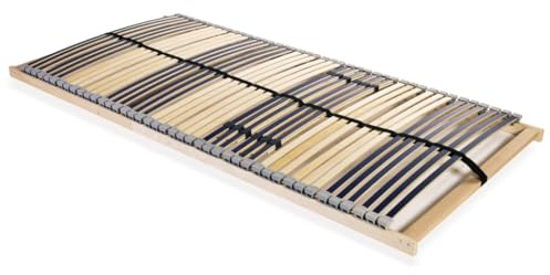 Woonisher Base De Cama Somier De Láminas 140x200 Cm con 42 Listones Y 7 Zonas, Estructura Sólida De Haya Y Abedul, Firmeza Central Ajustable, Soporte Ergonomico Superior, para Dormitorio Principal