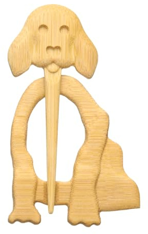 sourcing map Broche en bois en forme de chien debout, épingle à châle vintage pour pull mignon en bois pour femmes, filles, écharpes, badges, décorations