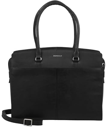 Burkely Cool Colbie Aktentasche 15.6'' – Schwarz – Laptoptasche aus Vollnarbenleder für Damen – Geräumige Businesstasche mit Gepolstertem Laptopfach und Abnehmbarem Schultergurt