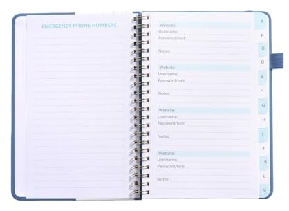 Journal des mots de passe et carnet d'adresses compacte Organisateur sécurisé Stockage Informations confidentielles Mot de passe Contacts Internet Pratique protection durable Bureau Maison