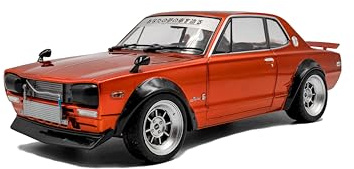 Solido Nissan Skyline C10 Hakosuka Works 1970 – Coche Modelo Diecast clásico JDM con diseño de Cuerpo Ancho, carrocería Detallada y Llantas de Carreras, Naranja metálico, 1:18