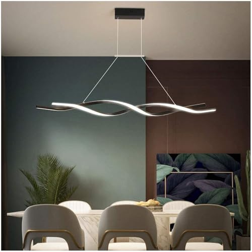 DVTFRUI Lampada a Sospensione LED dimmerabile con Telecomando Luce,120cm | Spirale Lampadario con Funzione Memoria Colore,Perfetto per cucina sala da pranzo camera da letto caffetteria bar locale