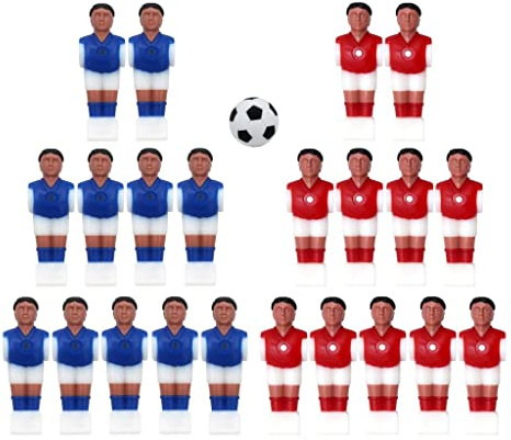Yunmeryker 22 Stück Tischfußball Mann Figuren Set Kicker Ersatzspieler Fußballzubehör Mini Harz Tischfußballmänner Turnier Ersatzteile für Kinder Erwachsene, Stil 1