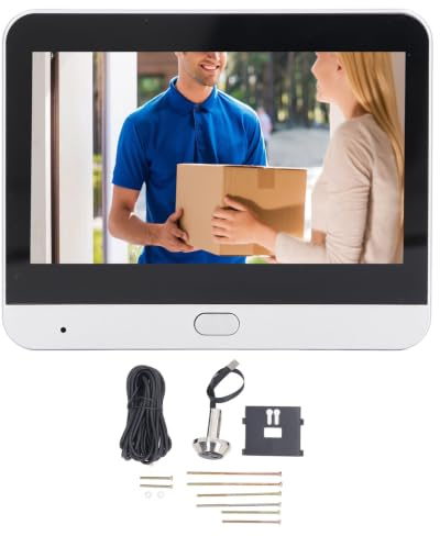 Snnowdate Judas de Porte Connecté Caméra 3 MP écran 4,3 Pouces (Argenté)