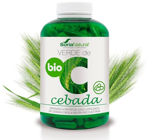 Soria Natural Verde de Cebada – Contribuye a Equilibrar tu Organismo - Aporta Alto Contenido en Ácidos Grasos Esenciales, Antioxidantes, Oligoelementos y Enzimas - 100% Natural - 240 Cápsulas de 580mg
