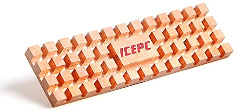 icepc M.2 2280 SSD Pure Copper Heatsink Kit Cooler Heat Sink with Silicone Based Thermal Pad for Cooling M.2 SSD NGFF NVME SSD(70x20x2mm)