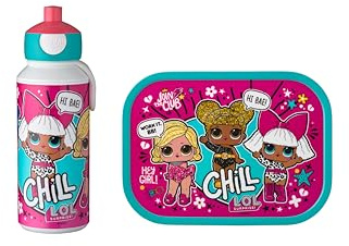 Mepal - Set da Pranzo Campus - Borraccia Pop-up e Porta Pranzo per Bambini - Privo di BPA - 400 ml + 750 ml - Lol Surprise