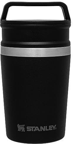 STANLEY Aluminum The Shortstack Travel Mug 8OZ - Lightweight Thermal Mug, Keeps Drinks Hot and Cold, Matte Black