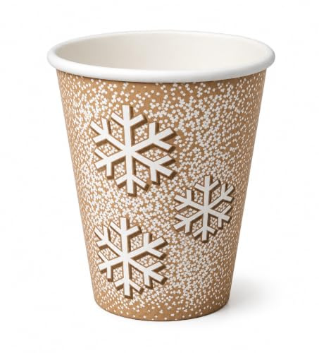 PGV Pappbecher Trinkbecher Weihnachten Schneeflocke 200 ml (100 Stück)
