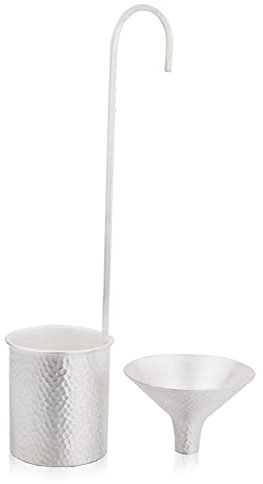 MNSSRN Reiner handgemachter Sterlingsilber-Wein-Whisk, Langer Griff-Trichter, Trichterset, zum Transport von Flüssigkeiten, Getränken, Bier, ätherischen Ölen