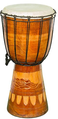 40cm Anfänger Djembe Trommel Bongo Drum Buschtrommel Afrika-Style handgeschnitzt aus Mahagoni Holz Gecko