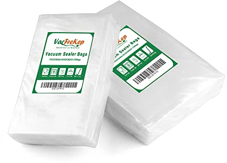 VacFreKep 100 Vakuumierbeutel 15x25cm(50)+20x30cm(50)Sous Vide Lebensmittel | BPA-frei,LFGB,Kochfest und Sous Vide Gefrierbeutel,Profi Vakuumbeutel Lebensmittel