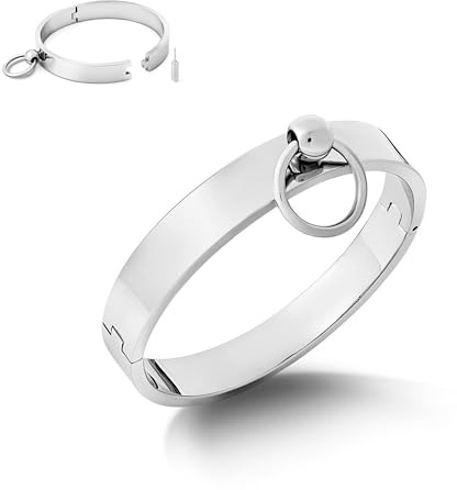 Bondage Halsband aus Edelstahl Unisex - BDSM Halsreif Metall Fetisch Sklavenspielzeug - Choker Halsband Damen & Männer - Sex Spielzeug für Paare BDSM aus Edelstahl, Halsfessel - Innen(Ø): 160 mm