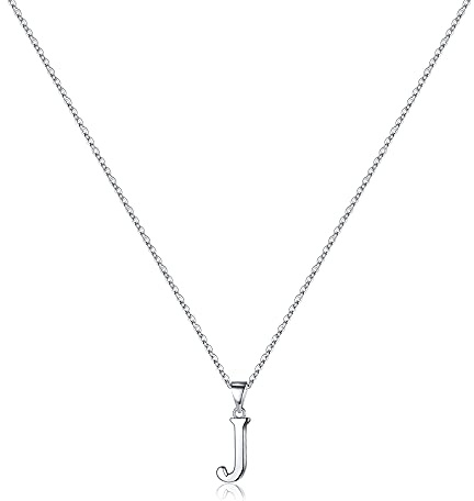 TINGN Halskette Damen Silber 925 Kette, Hypoallergene Silber Kette mit Buchstabe Anhänger Kette Silber Halskette Geburtstag Geschenke für Frauen Mama Freundin Teenager Mädchen (mit Geschenkbox)