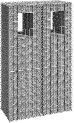 homiuse Poteau pour Panier De Gabion 40x40x140 CM 2 Pcs Jardin Exterieur Mur en Gabion JardinièRe Rectangulaire Claustra Exterieur Decoration Jardin pour Les Zones Commerciales Et RéSidentielles