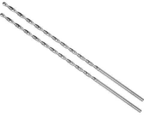 CoCud Extra Long Twist Drill Bits, 3mm Drill Diameter 160mm Length, High Speed Steel Straight Shank Jobber Drill Bit - (Applications: for Wood Malleable Iron Aluminum Plastic), 2-Piece