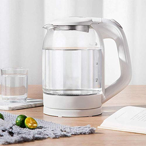 FairUo Kettles, 1.8L Glass Kettles for Boiling Water,1500W Eco Water Kettle with Illuminated Led, Cordless Water Boiler with Stainless Steel Inner Lid Bottom,Fast Boil Auto-Off